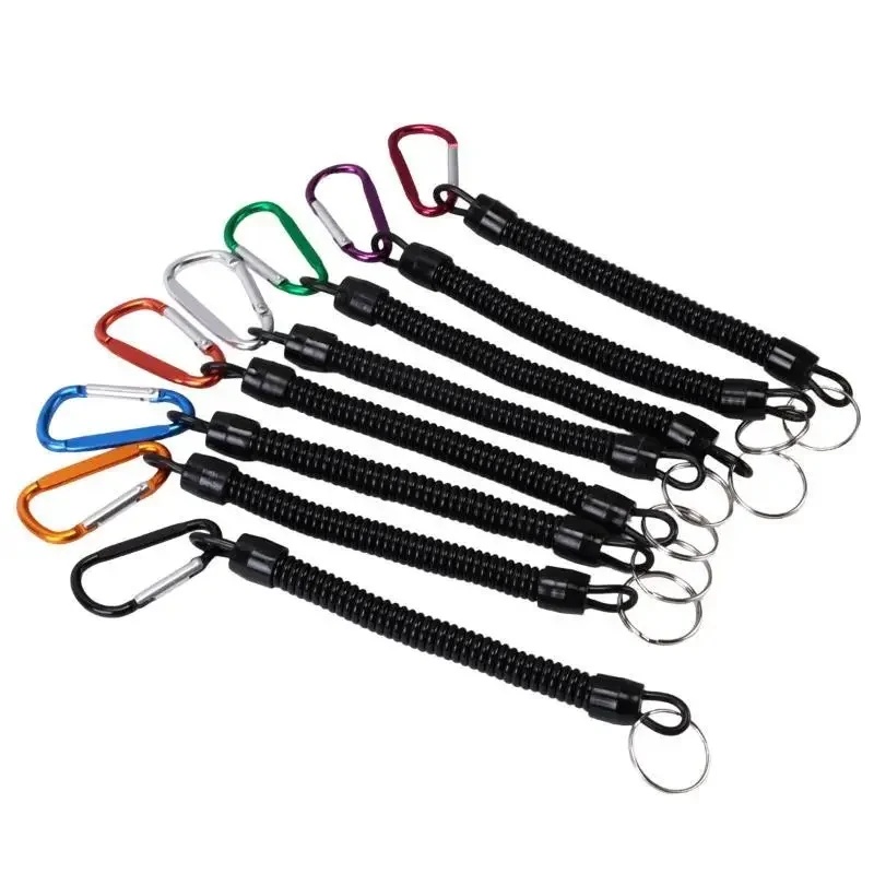 Carbon Fishing Rod - 1/2/3pcs Heavy‑Duty Coiled Spring Lanyard Anti‑Lost