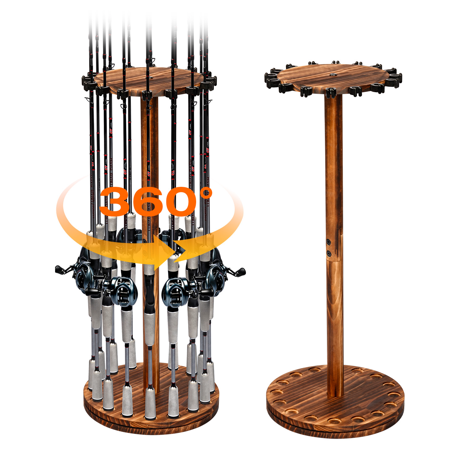 Round Carbonized Wood Fishing  - Carbon Fishing Rod review and price