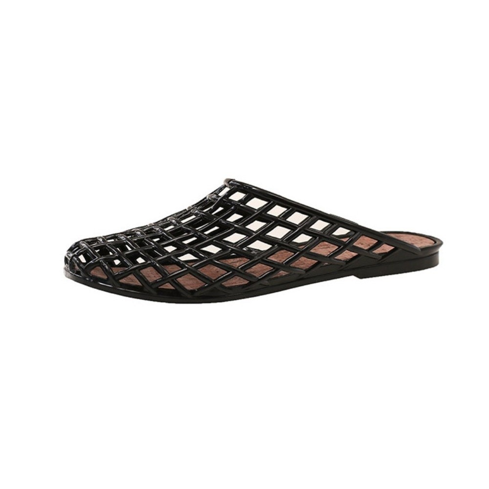 Round Toe PVC Crystal Slippers - Fishing Net review and price